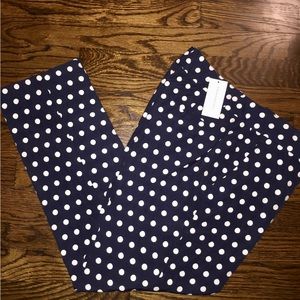 Banana Republic Navy Embroidered Polka Dot Trouser